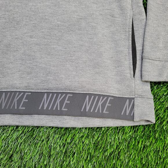 NIKE Dri-Fit Sweatshirt Womens XL 22x24 Gray Spellout Swoosh - Picture 12 of 13